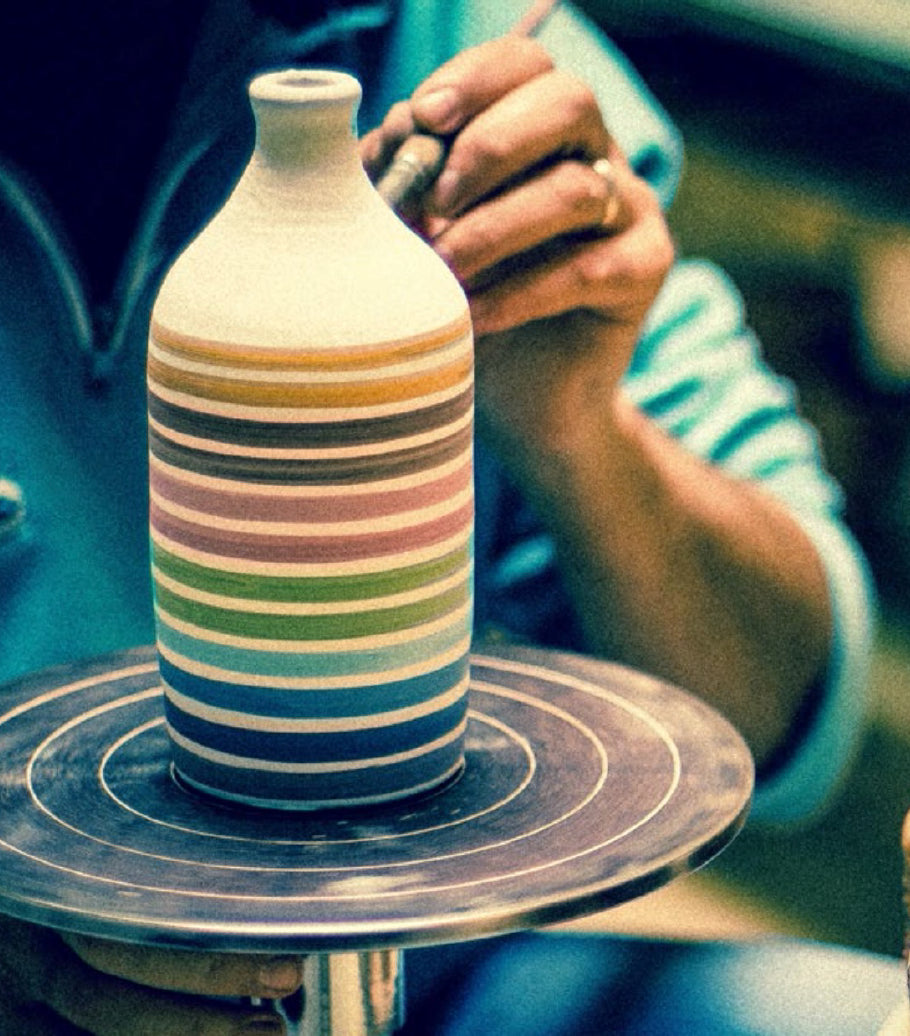 Muraglia's 'Rainbow' - handmade ceramic jar, Coratina Extra Virgin Olive Oil